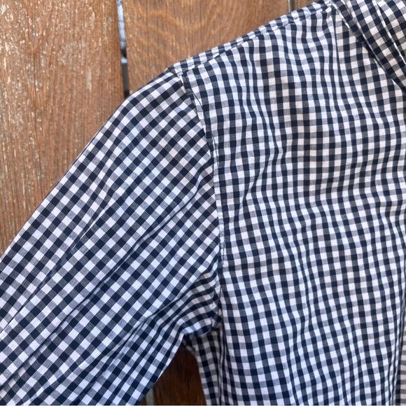 BASIC EDITION Boys Black White Checked Long Sleeve Button Down Collar Size 10-12 - Picture 3 of 8